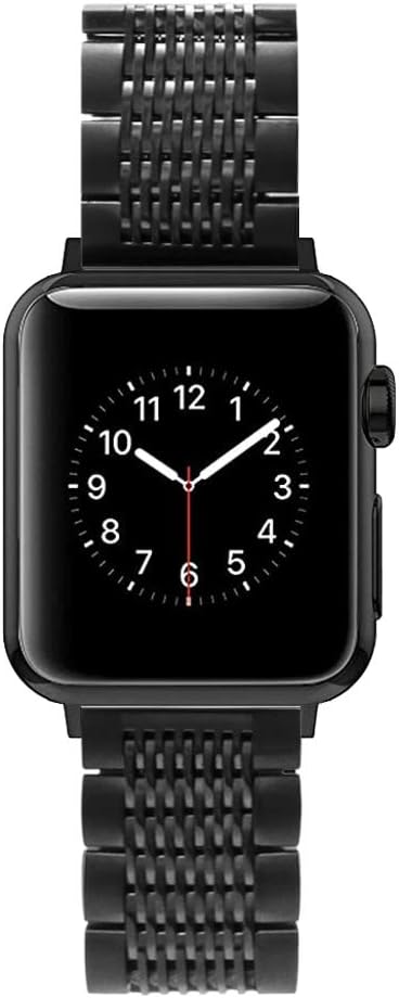 Kai Tian Solid 38mm 40mm 41mm Polished&Matte Mesh Watch Strap Compatible for Apple Watch Band Stainless Steel Replacement Bracelet for iWatch Series 7 6 5 4 3 2 1 Sport Black - Image 3