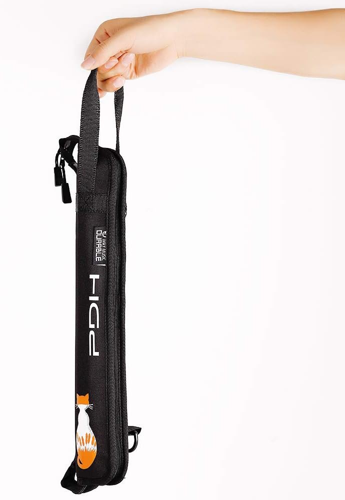 Percussionist Standard Drum Stick Case Mallet Bag With Floor Tom Hooks, Black