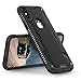 iPhone X Case - Zizo Proton 2.0 Cover [Military Grade Drop Tested] w/ 0.3m 9H [Tempered Glass Screen Protector] Black/Black
