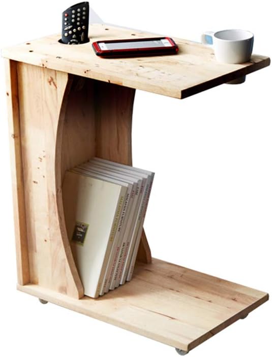Table HAIZHEN Computer Workstations Solid Wood Round Living Room Side Magazine Storage Rack