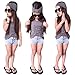 FEITONG 1Set Kid Girls Vest Top Clothes+Jeans Pants Shorts+Scarf Suit Outfit (Age 2-3Y) Gray