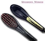 Hair Straightener Brush UPGRADED WITH TEMPERATURE LOCK Function, Electric Ceramic LCD Hair Straightening Iron, Instant Silky Straight, Anion Hair Care, Detangling Styling Comb