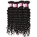 YIROO Deep Wave Brazilian Virgin Hair 3 Bundles Unprocessed 100% Human Hair Extensions Natural Color (14 16 18, 3 Bundlles)