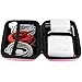 iMangoo Shockproof Travel Essentials Organizer Charger Case, Space-Optimized Small Zipper Electronics Accessories Pouch Tech Cord Cable Power Bank Storage for Women Men, 6.5x3.2x1 In (Pink)