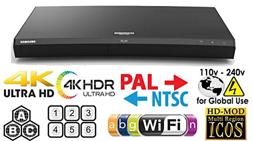 SAMSUNG M9500 UHD - Wi-Fi - Dual HDMI - 2K/4K - Region Free Blu Ray Disc DVD Player - PAL/NTSC - USB - 100-240V 50/60Hz for World-Wide Use & 6 Feet Multi System 4K HDMI Cable