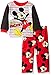 Disney Boys' Toddler Mickey Mouse 2-Piece Fleece Pajama Set, Red Red, 3T