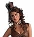 Ladies Brown Velvet Ornate Steampunk Mini Top Hat Headband
