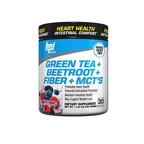 Green Tea Extract with Beetroot, Fiber and MCT's - For Healthy Weight Support, Cardiovascular and Intestinal Health - Powerful Antioxidant & Free Radical Protection - 30 Servings, Berry Splash