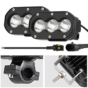 Kairiyard Kit 60 W, 6000 K, 6000 lm, led-grootlicht, 3 extra lichten, motorfiets, vierkante straatlantaarns, slijtvrije…