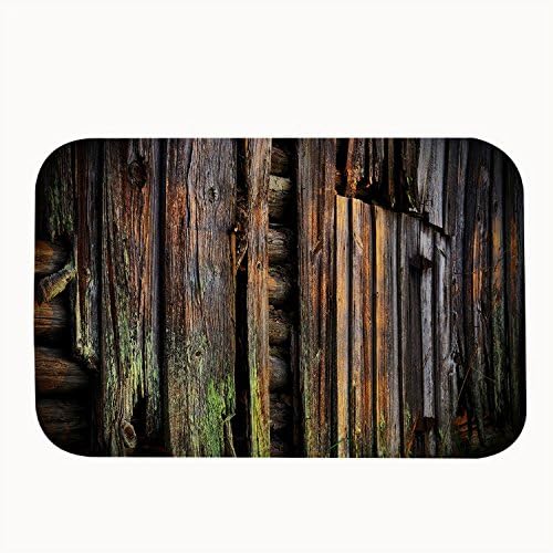 Gueskie Rustic Wood Rug Entry Way Outdoor Non-slip Door Mat 50 x 80cm