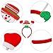 Resinta 6 Pieces Christmas Headband Reindeer Antlers Headband Santa Headbands for Christmas Holiday Costume Party