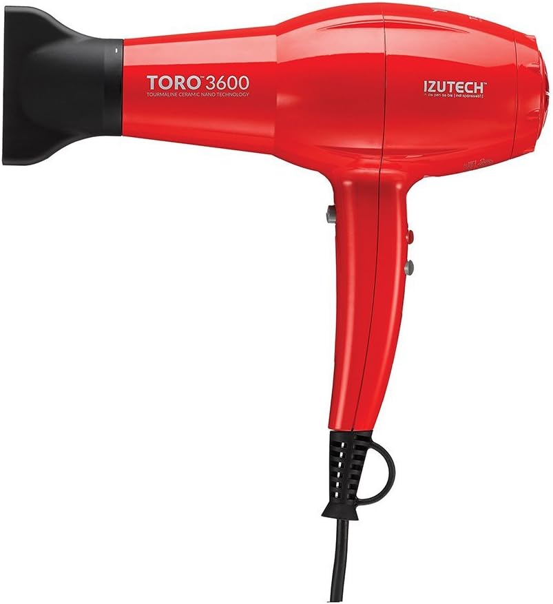 IZUTECH TORO3600 AC Motor 1875W Professional Dryer with 2 Speed and 3 Heat Setting Cold Shot Button Longest 12 Ft Cord Made in Korea