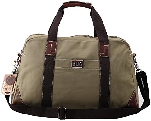 BUG Travel Duffle Bag Canvas Women Men Weekender Leather Unisex Duffle Bag