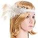 eforpretty 1920s Flapper Headpiece Headband with French Netting Accent