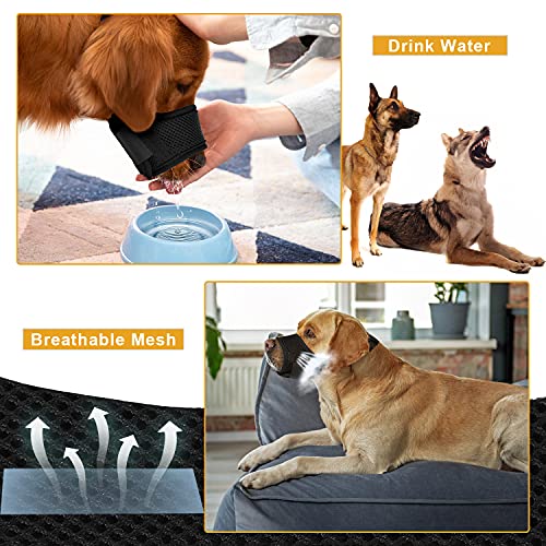 FAYOGOO Dog Muzzles, Soft Nylon Muzzle for Large Dog, Air Mesh Breathable Drinkable and Adjustable Loop, Puppy Muzzles… - Image 6