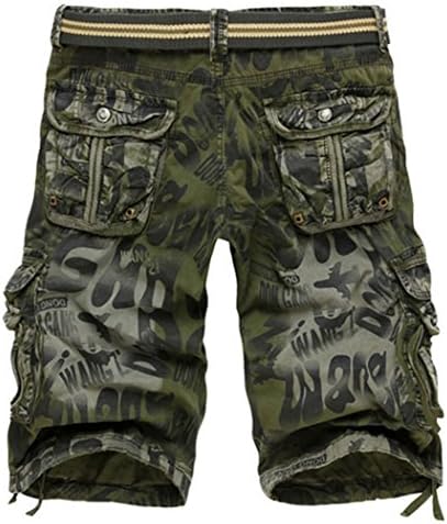 SHDIBA Mens Causal Camoflage Cargo Shorts Cotton Multi Pocket Sports-Wear