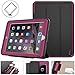 SEYMAC stock Case for iPad 2017/2018 case, Protective iPad 9.7 inch Smart Cover Auto Sleep Wake with Leather Stand Feature for 5th/6th Generation (A1822/A1823/A1893/A1954) New iPad (Black/Rose)