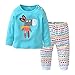 Baby Girls Clothes Set 2 Piece Long Sleeve Donkey Pattern Infant Outfits (9-12 Months) Blue