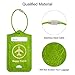 WALNEW Luggage Tag- Initial Bag Tag with Stainless Steel Loop Suitcase Label 2 Pieces Set (Green, 2 Piece)