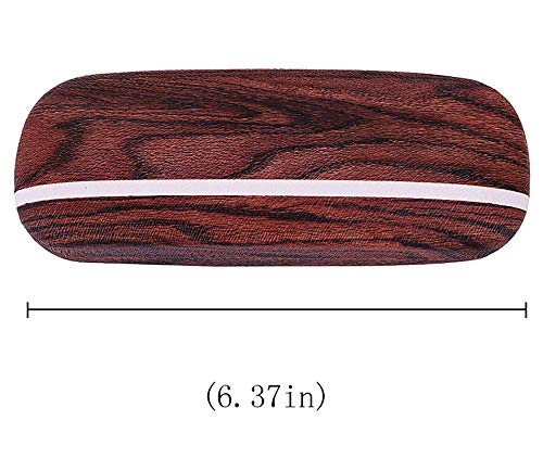 Wooden Design Eyeglasses | Sunglasses Hard Shell Case | Elegant Durable, Decorative & Protective Storage Set, Including Cleaning Cloth & Strap Cord, String Holder (2 Pack) Reading Glasses Kit