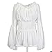 White Lace Cotton Women's Peasant Shirt Blouse Retro Vintage Design Semi Sheer