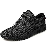 TiAnge Mens Womens Unisex Couple Casual Fashion Sneakers Breathable Athletic Running Shoes (US Mens 11.5 / EU 46, Black)