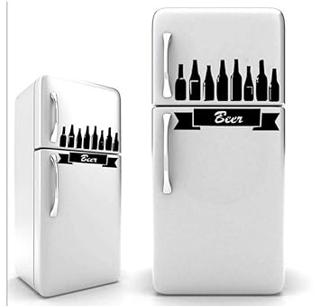 Vinilo negro nevera cerveza - tamaño A4 / decoración de pared ...