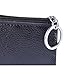 DukeTea Small Leather Zipper Change Purse Coin Wallet with Keychain Black