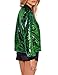 HaoDuoYi Womens Casual Lightweight Sequin Zipper Bomber Jacket