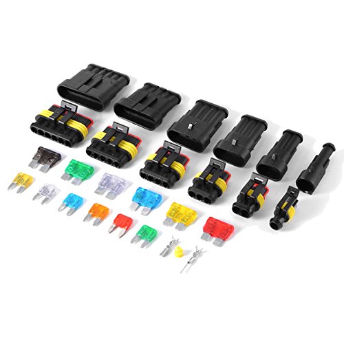 Pulusi Car Waterproof Electrical Connector Terminal 1/2/3/4/5/6 Pin Way+Fuses with container - Thumbnail 3