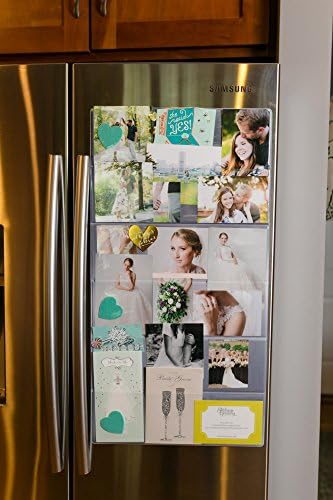 Fridge Gallery - (Background: Stainless Steel) Magnetized Photo and Card Display System. Conveniently Organize and Display Photos, Cards & More On Your Fridge Or Other Surfaces. (10 Designs Available)