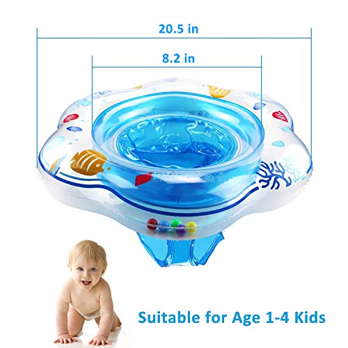 GreaSmart Baby Float Swimming Ring with Double Airbag, Pool Swim Float with Safety Seat Baby Kids Pool Bathtub Outdoor Swimming Pool Toys Accessories for Kids Toddlers of 3-36 Months (Blue) - Thumbnail 2