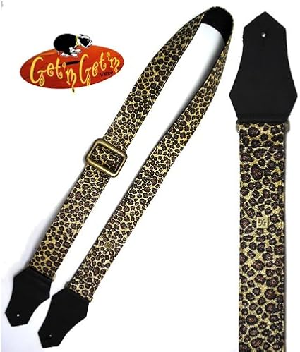 Amazon Get M Get M ゲットムゲットム Strap Gold Leopard 2 Gorgi Series 高級ギター ベース用ストラップ ギターアクセサリ 楽器