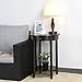 Yaheetech Round Sofa Side End Table with Drawer and Shelf Bedside Nightstand Living Room Tall Accent Tables End Table for Small Spaces Wooden (Espresso)