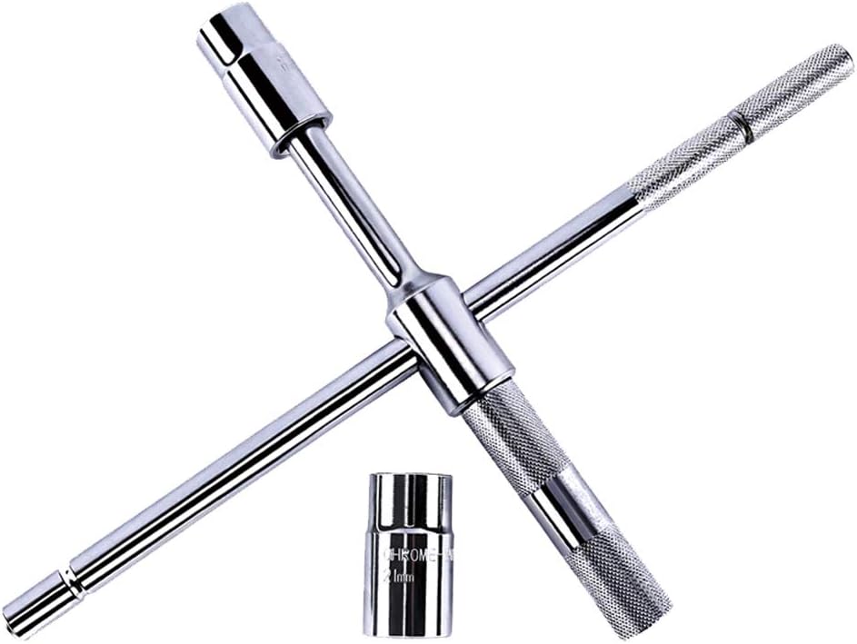 KvSrr Universal Tire iron Nut Lug Wrench 4 Way Detachable and Portable Pockets size 17mm 19mm 21mm 23mm: Home Improvement