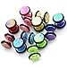 PiercingJ 12pcs Mixed Color Acrylic Stainless Steel Barbell Stud Earrings/Fake/Cheater/Illusion Plug Earrings Set 00g Gauge Look (10mm)