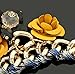Women Gold Chain Crystal Flowers Charm Pendant Big Chunky Big Statement Necklace for Clothing