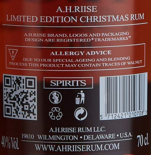 A.H. Riise XO Reserve Chrsitmas Edition| Premium Spirituose auf Rumbasis | Lieblich, Würzig | 700 ml | 40% Vol. – Bild 7