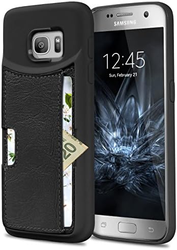 Galaxy S7 Case, WINNETEK Durable Faux Leather Ultra Slim Galaxy S7 Wallet Case with Credit Cards Holders Carrying Case Protective Shell for Galaxy S7 - Black