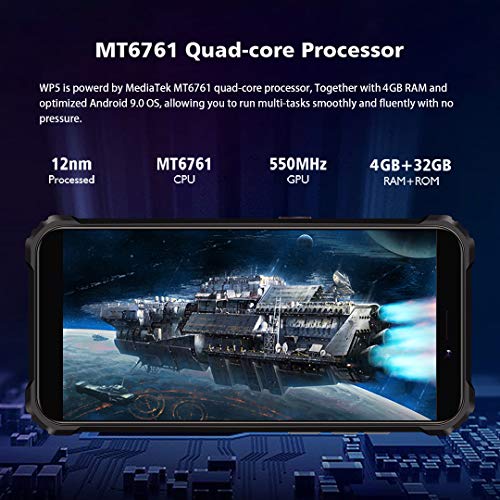 Mvil-Resistente-OUKITEL-WP5-Telefono-Movil-Antigolpes-Batera-Grande-de-8000-mAh-4GB-RAM-32GB-ROM55-PulgadasCmara-Triple-Android-90-Smartphone-con-4-Linternas-LED-Sper-Brillantes-Naranja
