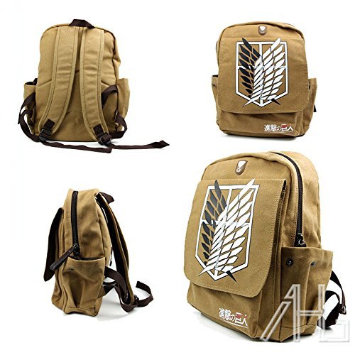 Shingeki No Kyojin School Canvas Bag Attack on Titan Cosplay Backpack Rucksack by AHG