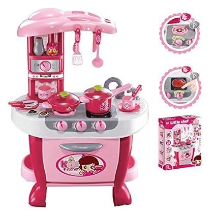 Manvi Toys Little Chef Deluxe Kitchen Play Set with Lights & Sound