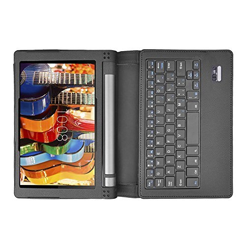 Mondpalast Black Bluetooth Keyboard Case Cover Flip Stand for Lenovo