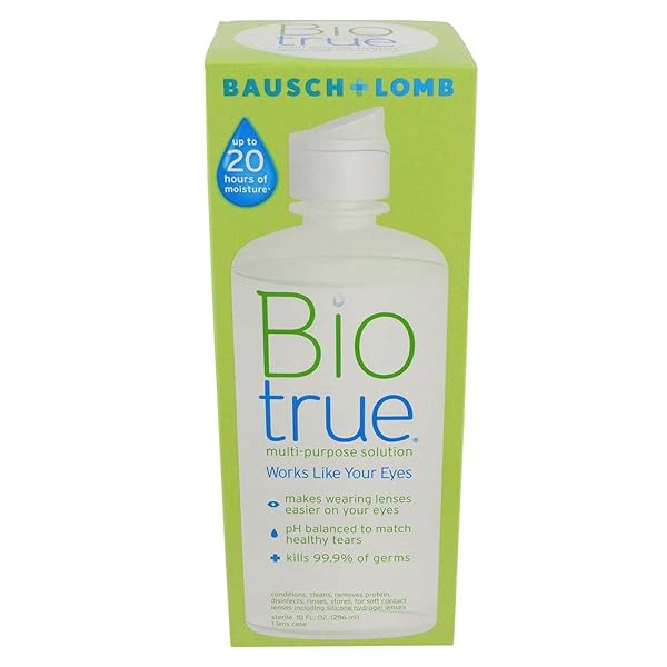 BIOTRUE CONTACT SOLUTION, MULTI-PURPOSE SOLUTION WITH LENS CASE, CLEANS, CONDITIONS, HYDRATES, DISINFECTS, REMOVES PROTEIN, DIRT & DEBRIS, CONTACT LENS CLEANER & STORAGE, 10 FL OZ (PACK OF 1)