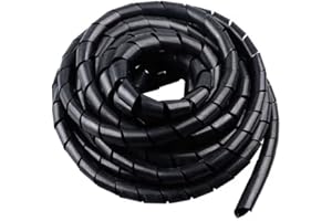 TSURPCAO Spiral Cable Wrap - 20 Ft Cable Management Sleeve Organizer for Computer, Power, Audio & Video Cords (1/2 Inch-20Ft, Black)