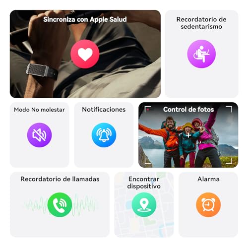 iSo Tech Smart Bracelet Without Screen, Smartwatch Fitness Tracker Woman Man with AI Analysis, Monitoring 24/7 Activity, Sleep & Heart Rate, Multisport Mode, Battery 35 Days IP68
