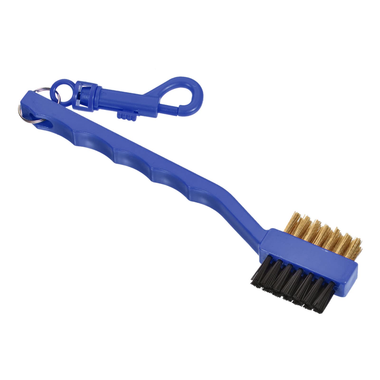 M METERXITY Golf Club Brush - Golf Club Groove Cleaner Dual Sided Copper Bristle Cleaning Tools with Clip, Retractable, Apply to Outdoor (Blue)