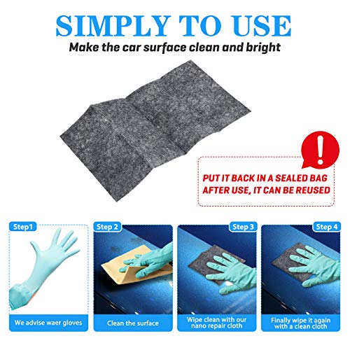CHARMINER 4PCS Nano Sparkle Cloth,Nano Magic Cloth for Car Scratch