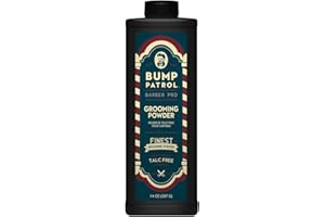Bump Patrol Barber Pro Grooming Powder - Talc Free Hair and Body Powder for Men - Protects Against Sweat, Odor, and Chafing From Head to Toe for All Skin Types - 14 Ounce (Pack of 1)