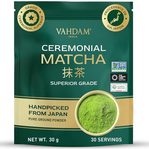 Matcha Ceremonial 30g | Té Verde Matcha Japonés Grado Ceremonial de Uji, Japón | Polvo Ultra Fino y Sedoso | Sabor Delicado Sin Amargor | Ideal para Ceremonia del Té y Matcha Latte